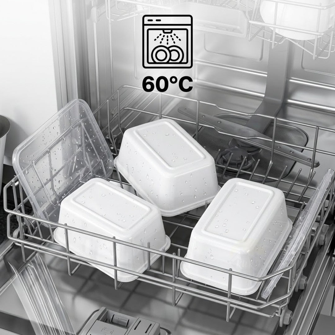 KURTT Boîtes Repas Blanc PP Micro-ondes Congélateur 50/100 pièces Meal Prep
