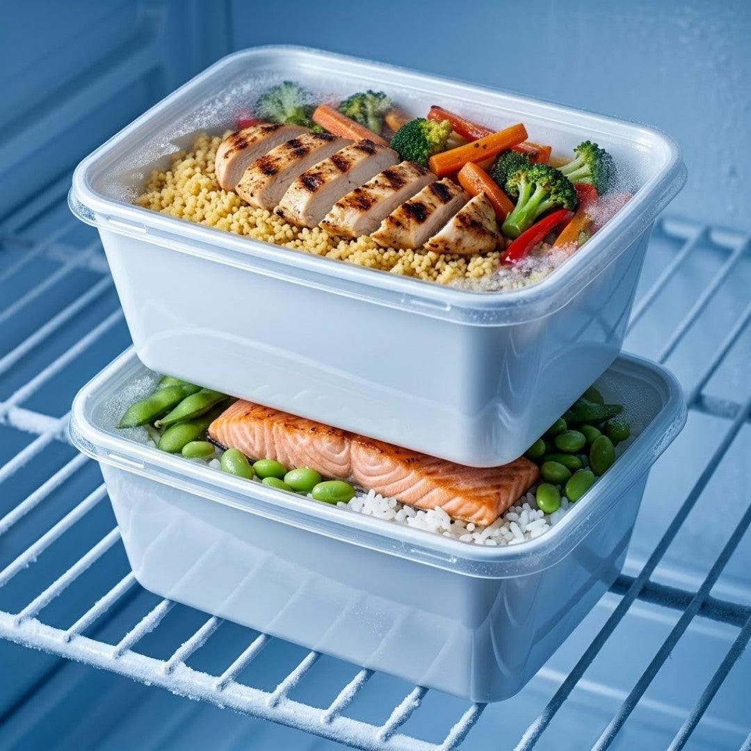 KURTT Boîtes Repas Blanc PP Micro-ondes Congélateur 50/100 pièces Meal Prep