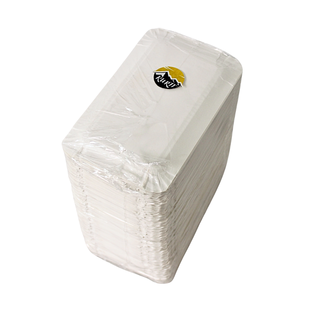 250x assiette/bol en carton résistant 10x16cm blanc - vaisselle jetable adaptée pour présenter des snacks - barbecue - événements
