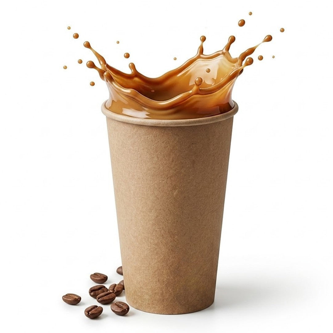 Gobelets Café à Emporter Kraft 30cl Slim – 100/500/1000 pièces | Étanche Couvercle 80mm | Éco-contribution Incluse