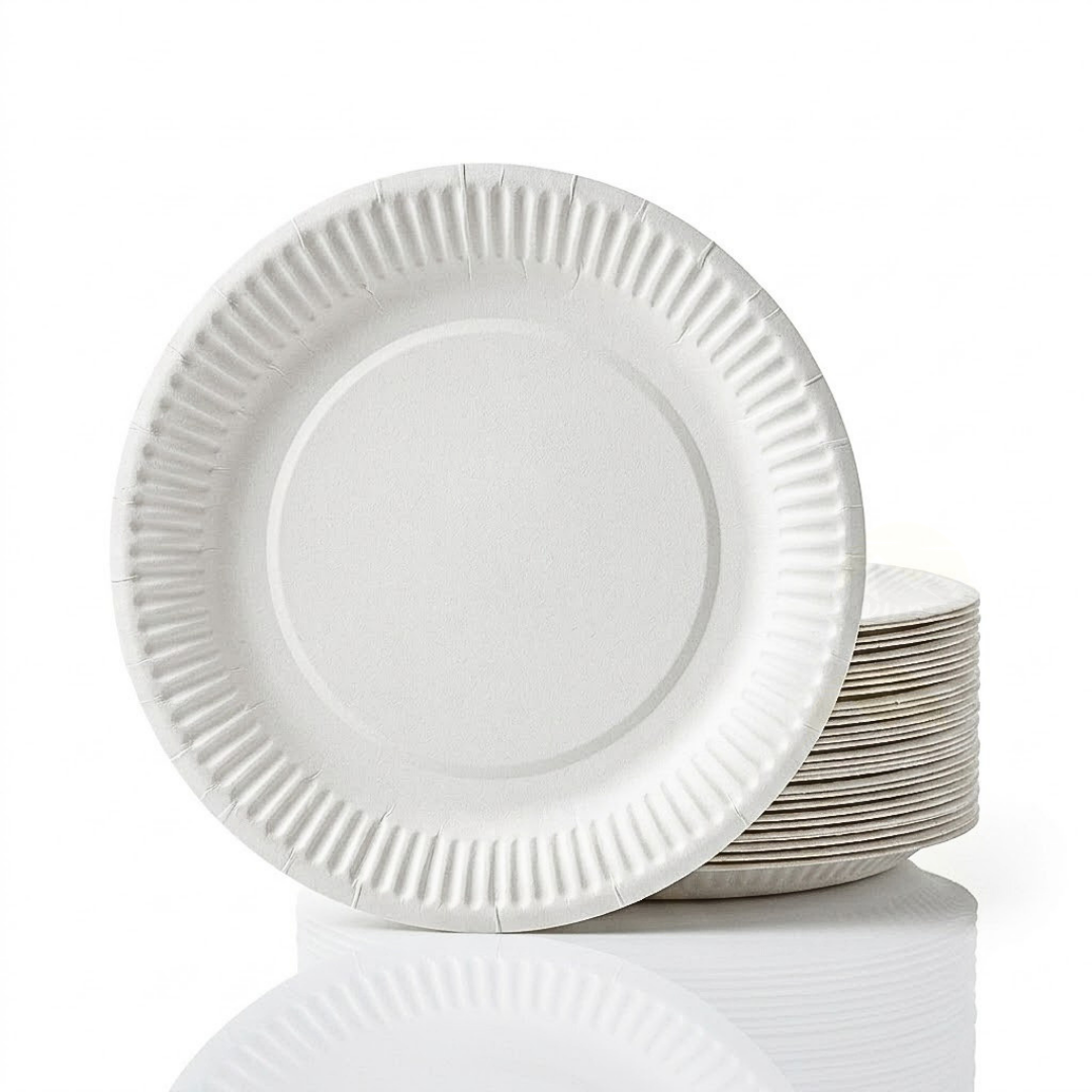 Assiettes Carton Blanc 18cm – Jetable BBQ Pâtisserie | 100 Pièces