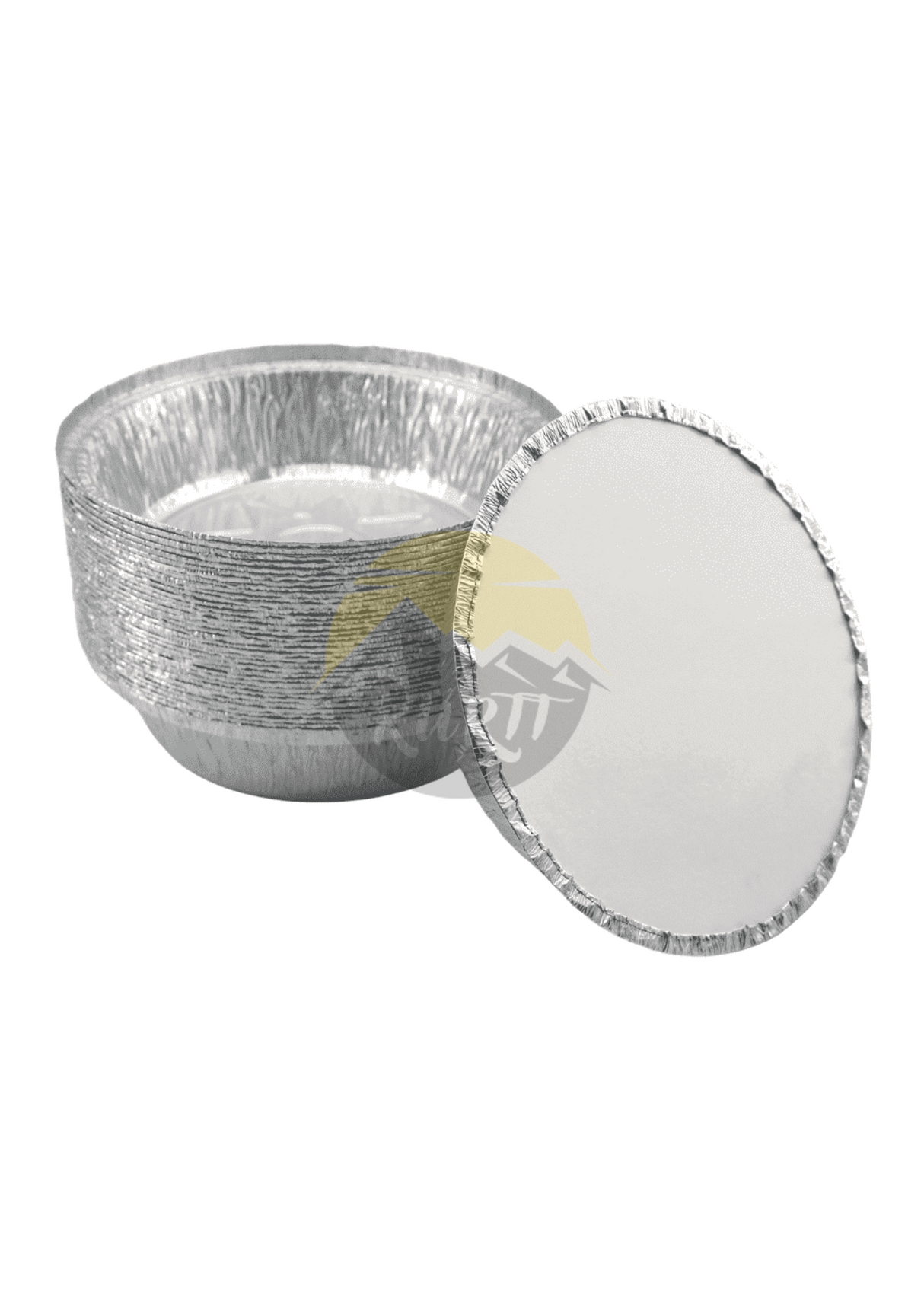Aluminum tray C803-1450L round with lids - 100 pieces