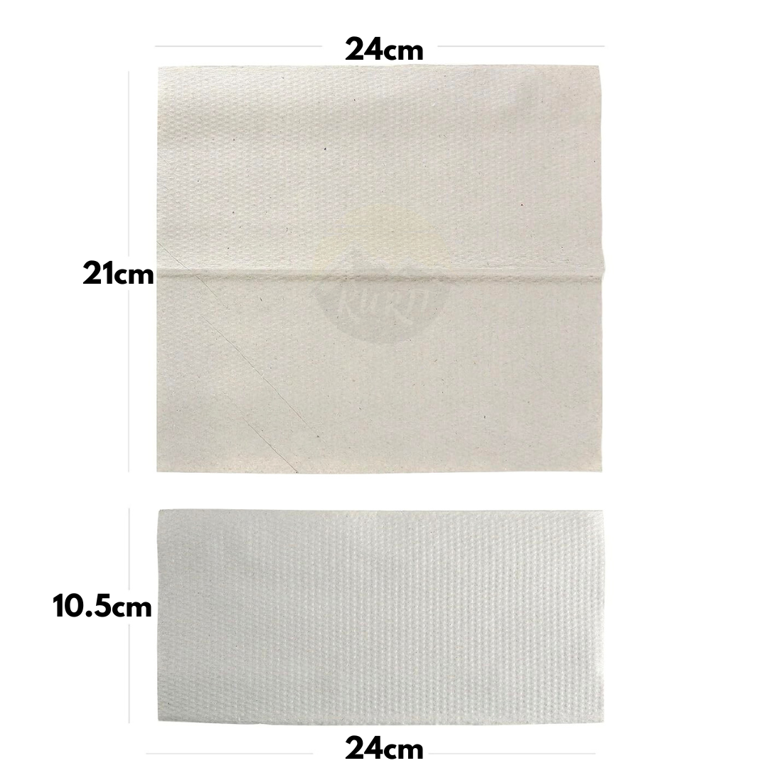 Serviettes en papier blanches 2 couches 24 x 21 cm V-Fold-3,200 feuilles