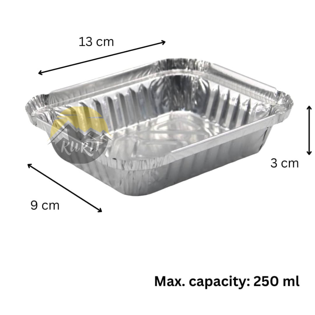 Aluminum tray 250 L - 100 pieces