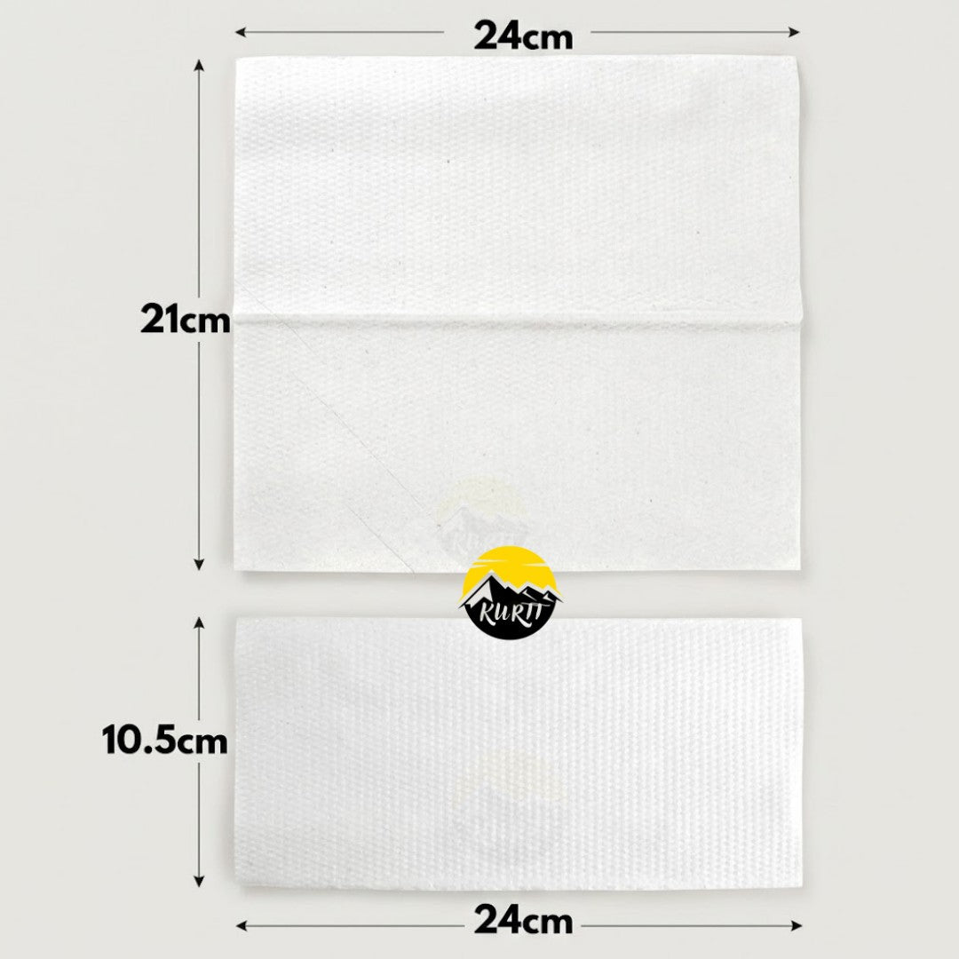 KURTT Essuie-Mains Papier Pliage Z 2 Plis Cellulose Blanc – 3200 Feuilles | Distributeur Sanitaire Professionnel
