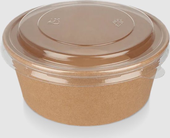 Salade en carton cuit avec un couvercle RPET 750 ml - 100 pièces