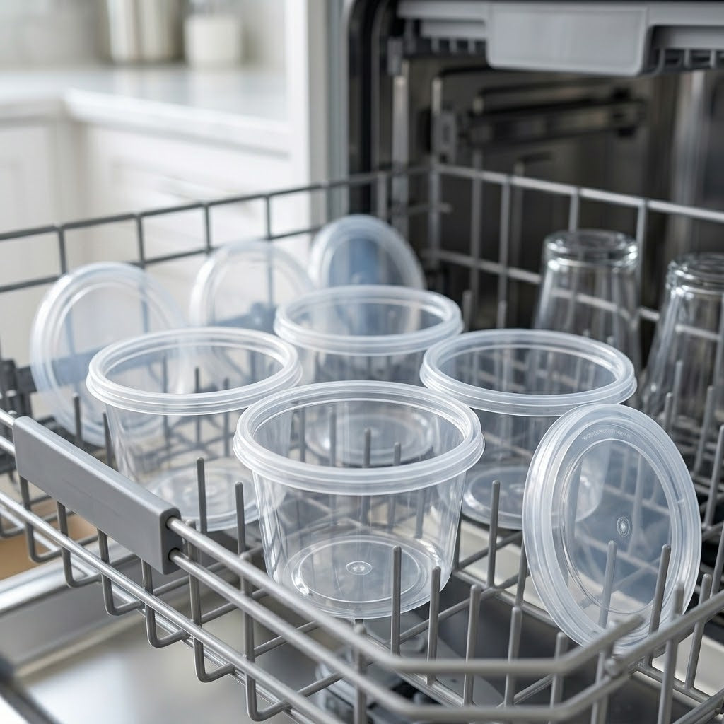 Pots Alimentaires 250ml Transparent Couvercle PP Réutilisable – 50 Pièces | Micro-Ondes Congélateur BPA-free