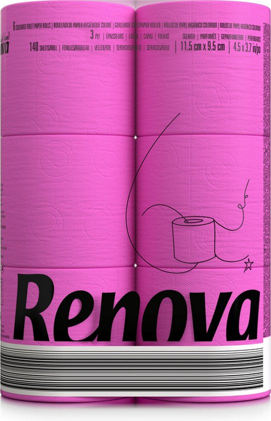 Papier toilette 140 feuilles 3 couches fuchsia rose