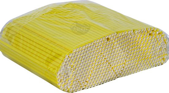 Pailles en Carton Jaune - 500 pièces