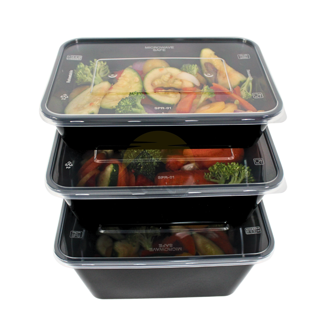 Magnetronbakjes met deksel - meal prep bakjes - stevig en flexibel - vershoudbakjes - zwart