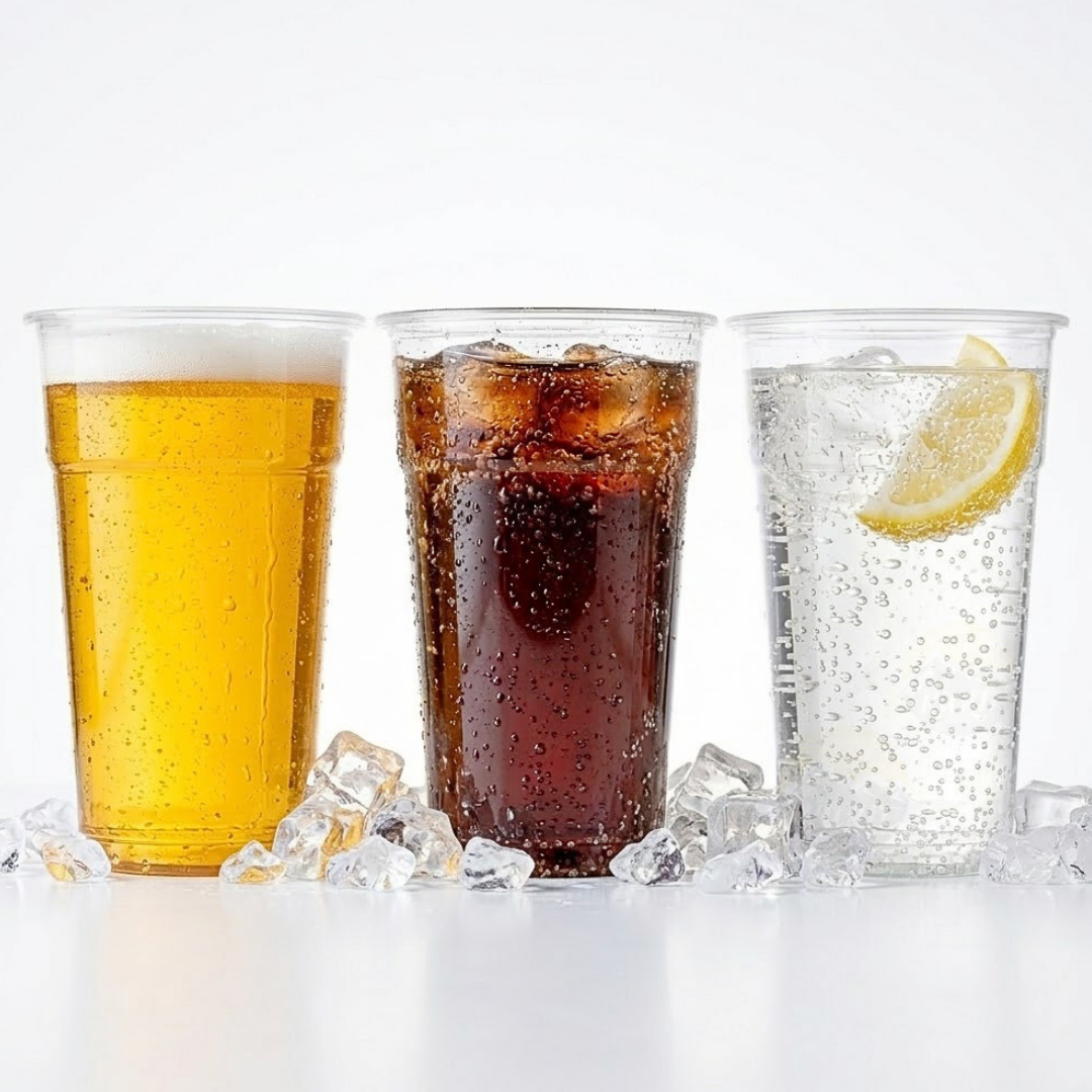 Gobelets à Bière 30 cl Transparent - Gobelets Jetables Incassables (300ml) - Restauration, Festivals, Événements - Éco-contribution incluse