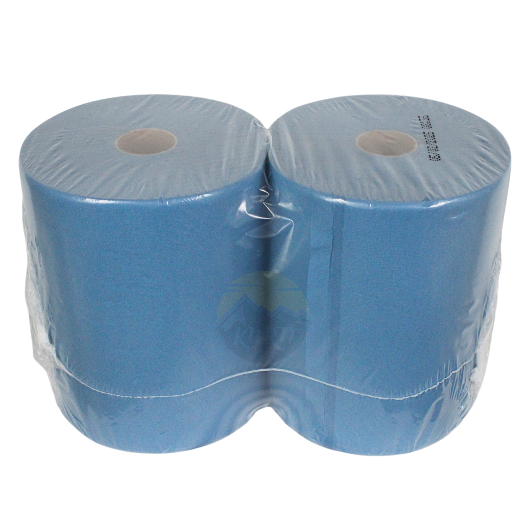 2x blue premium industrial rolls, 1000 sheets per roll, 380M, 37x36 cm, 2-ply perforated paper towels