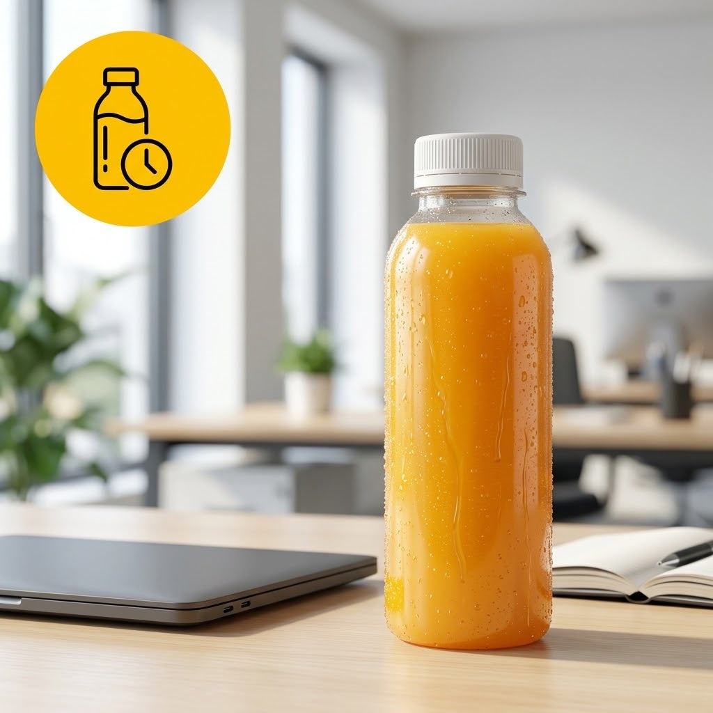 Bouteilles rPET 330ml Bouchon Orange – Jus Smoothie Recyclé | 35 Pièces