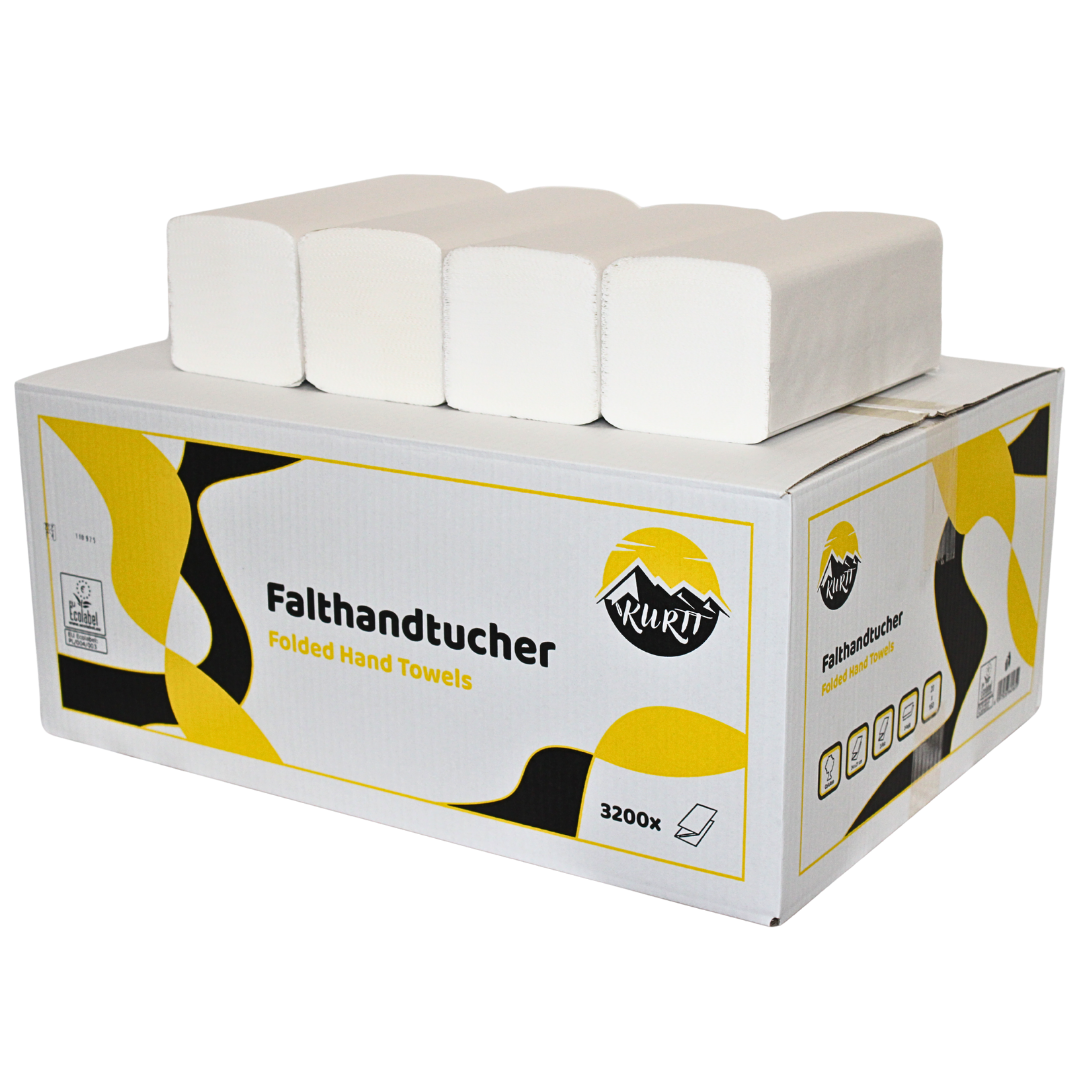 Serviettes en papier blanches 2 couches 24 x 21 cm V-Fold-3,200 feuilles