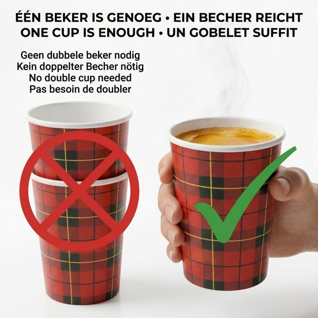2500x 7.5oz/180ml, Tasses à café à emporter - carton 'diamant écossais'