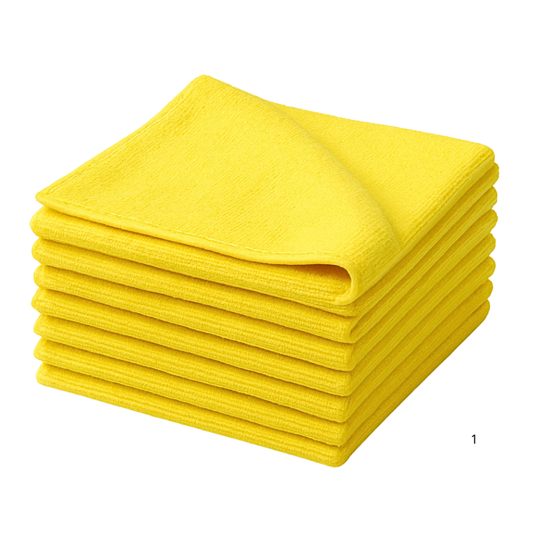 Chiffons Microfibre Lavettes 40x40cm – Jaune Vert Bleu Rose Code Couleur HACCP | 80 Pièces