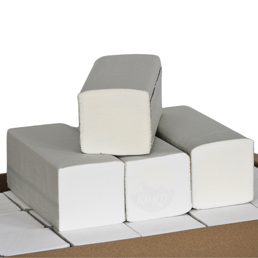 Serviettes en papier blanches 2 couches 24 x 21 cm V-Fold-3,200 feuilles