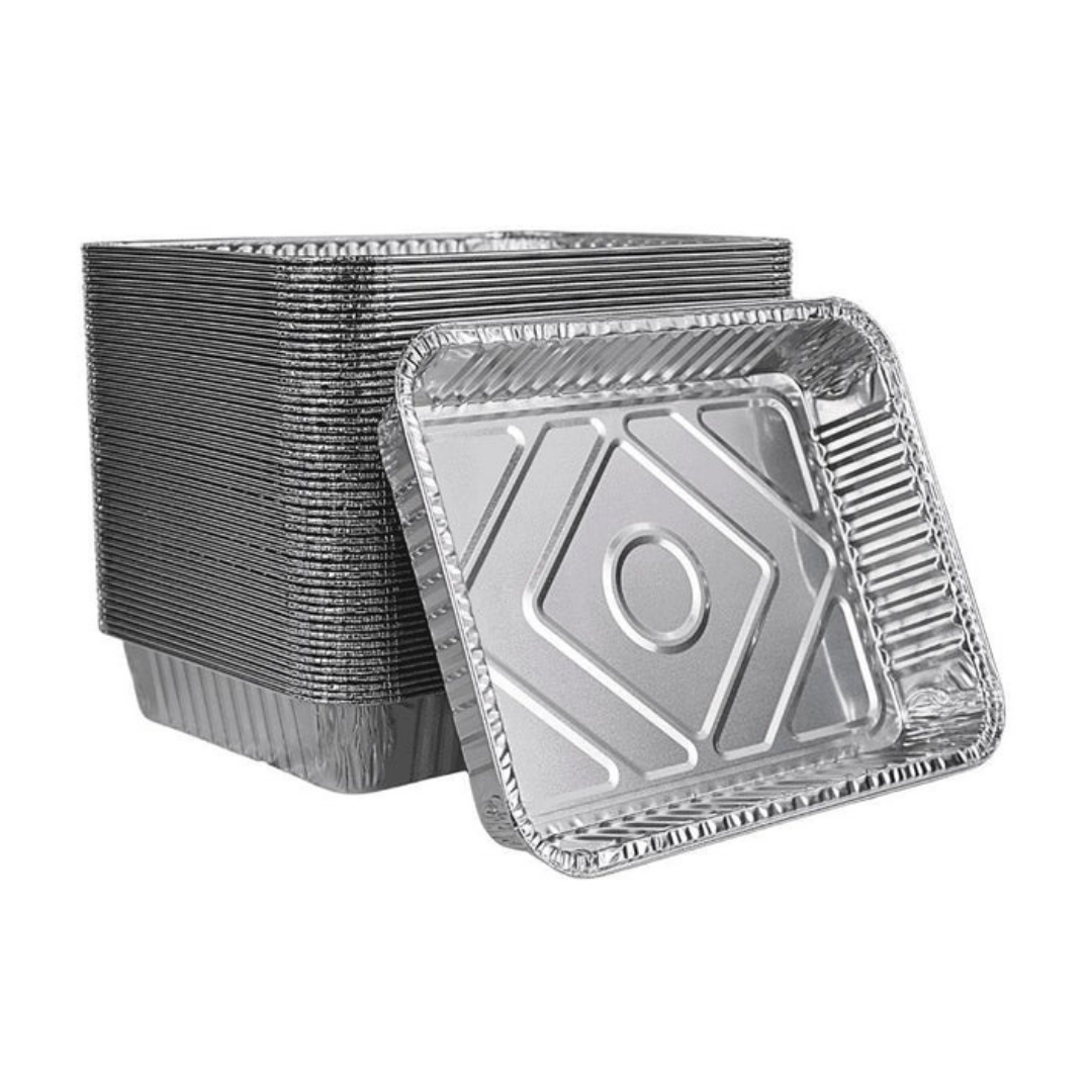Aluminiumbakjes met aluminium deksels - 100 stuks R879-930G - Ovenschalen