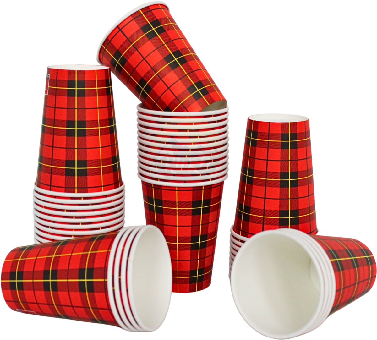 2500x 7,5oz/180ml, Tasses à café à emporter incassables - carton 'diamant écossais'