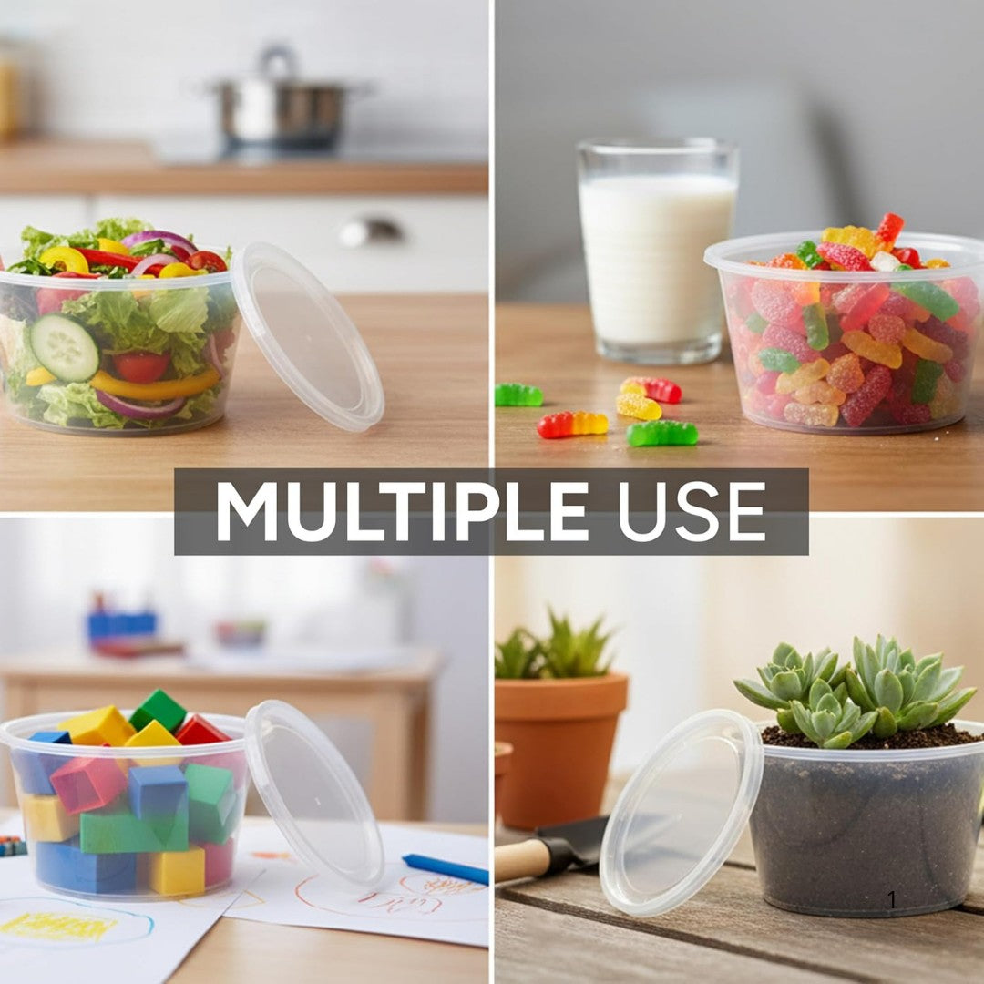 Vershoudbakjes 500ml transparant met deksel – 100 stuks | Plastic Potjes Magnetronbestendig