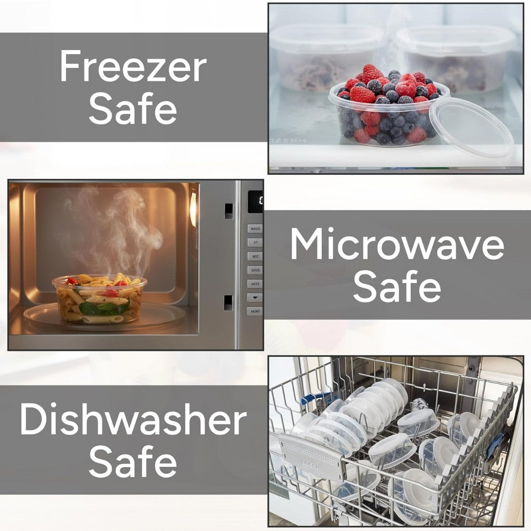 50x Magnetronbakjes inclusief deksels 250ml plastic potjes - vershoudbakjes Geschikt voor Take Away. Herbruikbaar en BPA Vrij