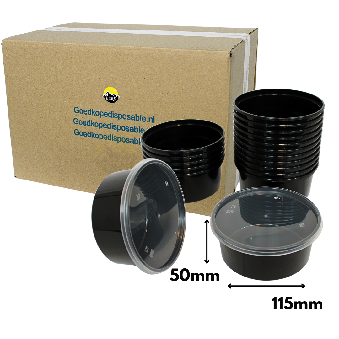 50x plastic potjes inclusief deksels (350cc) magnetronbakjes - vershoudbakjes Geschikt voor Take Away. Herbruikbaar en BPA Vrij