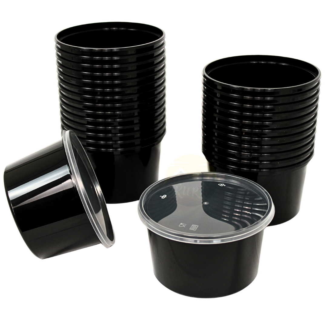 50x plastic potjes inclusief deksels (350cc) magnetronbakjes - vershoudbakjes Geschikt voor Take Away. Herbruikbaar en BPA Vrij