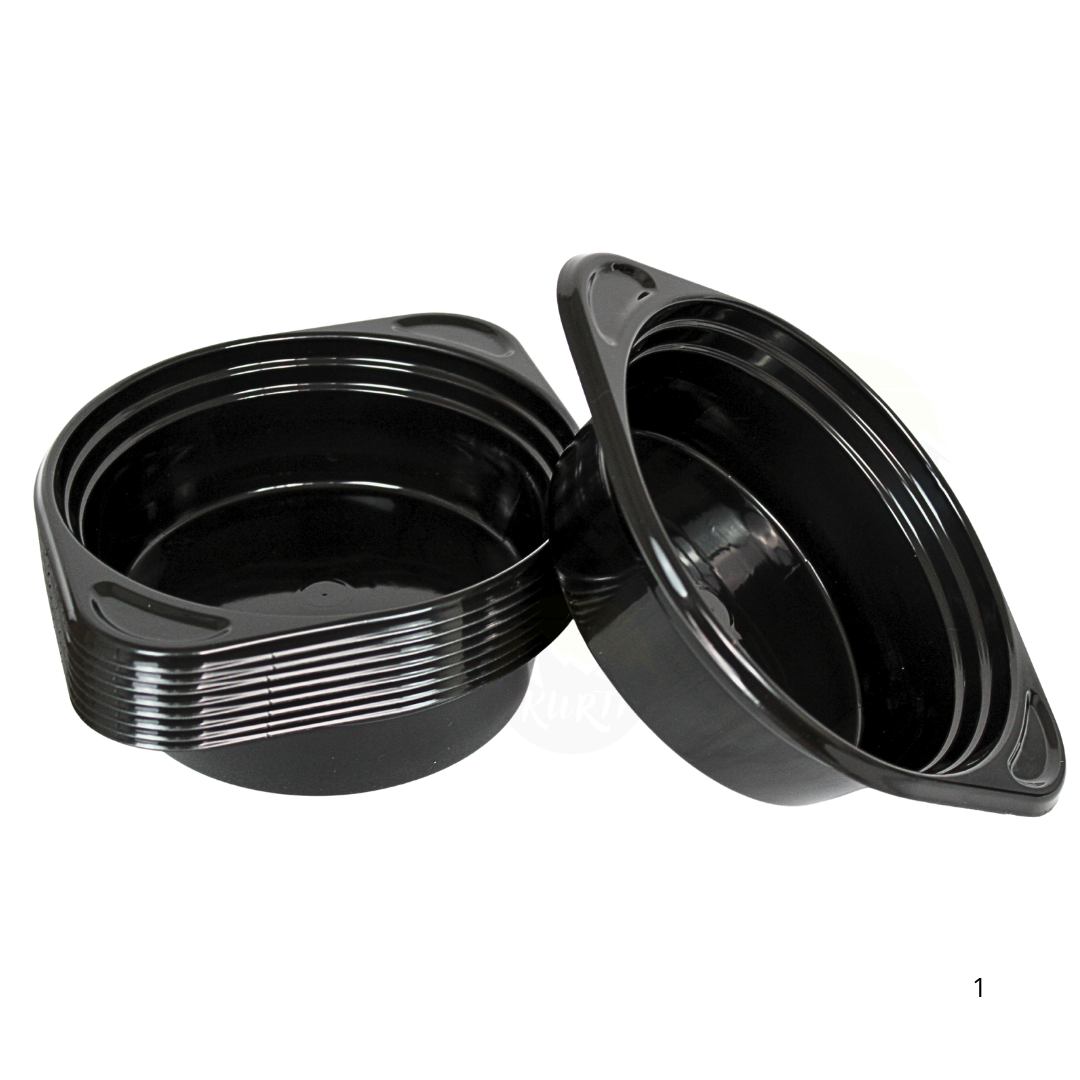 Bols à Soupe Plastique 500ml Noir avec Couvercle – Micro-Ondable | 12 Pièces