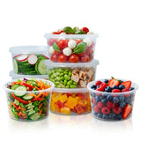 Pots Alimentaires 250ml Transparent Couvercle PP Réutilisable – 50 Pièces | Micro-Ondes Congélateur BPA-free