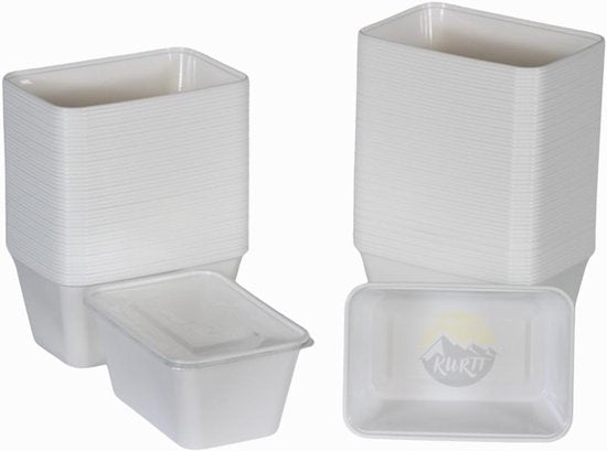 Microwave containers with lid white