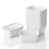 KURTT Boîtes Repas Blanc PP Micro-ondes Congélateur 50/100 pièces Meal Prep