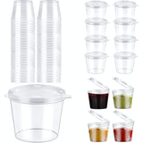 2000x Sambalpotjes 10ml met vast deksel Transparant | Sausbakjes Dipsaus