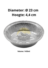 Aluminum tray C803-1450L round with lids - 100 pieces