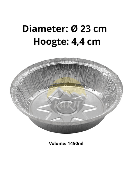 Aluminum tray C803-1450L round with lids - 100 pieces