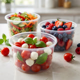 Alimentaires 250ml Transparent Couvercle PP Réutilisable – 100 Pièces | Micro-Ondes Congélateur BPA-free