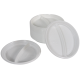 Assiette Plastique Réutilisable PP Blanche 22cm 2 Compartiments – Incassable Lave-vaisselle | 100 Pièces