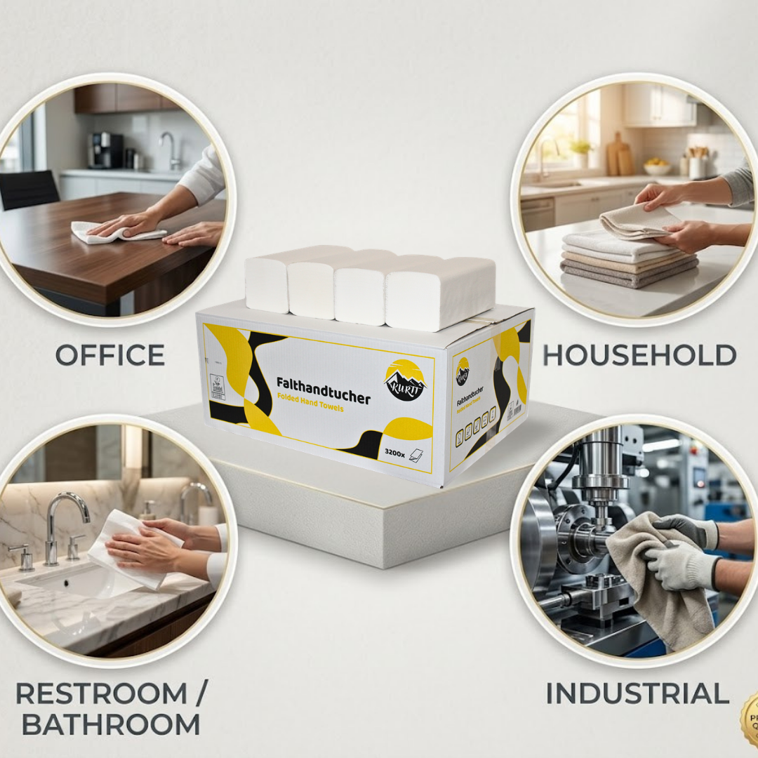 KURTT Essuie-Mains Papier Pliage Z 2 Plis Cellulose Blanc – 3200 Feuilles | Distributeur Sanitaire Professionnel