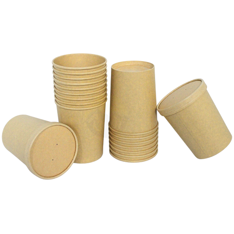 100 pieces - Soup cup 32 oz KRAFT 950 ml - with lid
