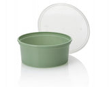 Bols à micro-ondes avec couvercles verts 350 ml à rond - 100 pièces