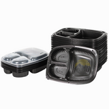 Microwave containers 3 compartments - 40 pieces