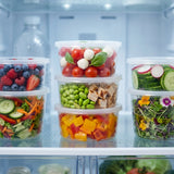 Pots Alimentaires 350ml Transparent Couvercle PP Réutilisable – 50 Pièces | Micro-Ondes Congélateur BPA-free