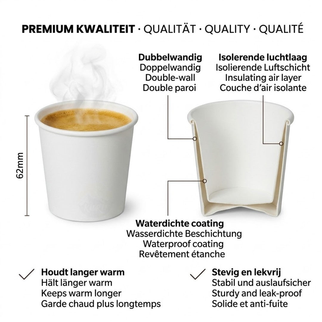 Espresso 120ml 4 oz Blanc - 100 pièces incl. SOUPER