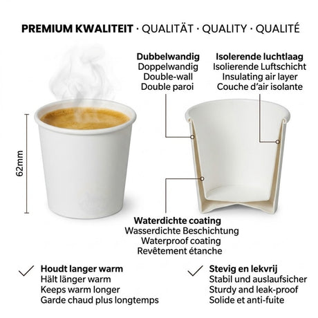 Espresso 120ml 4 oz Blanc - 100 pièces incl. SOUPER