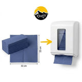 KURTT Essuie-mains papier pliage en Z 2 plis Bleu – 5 000 feuilles