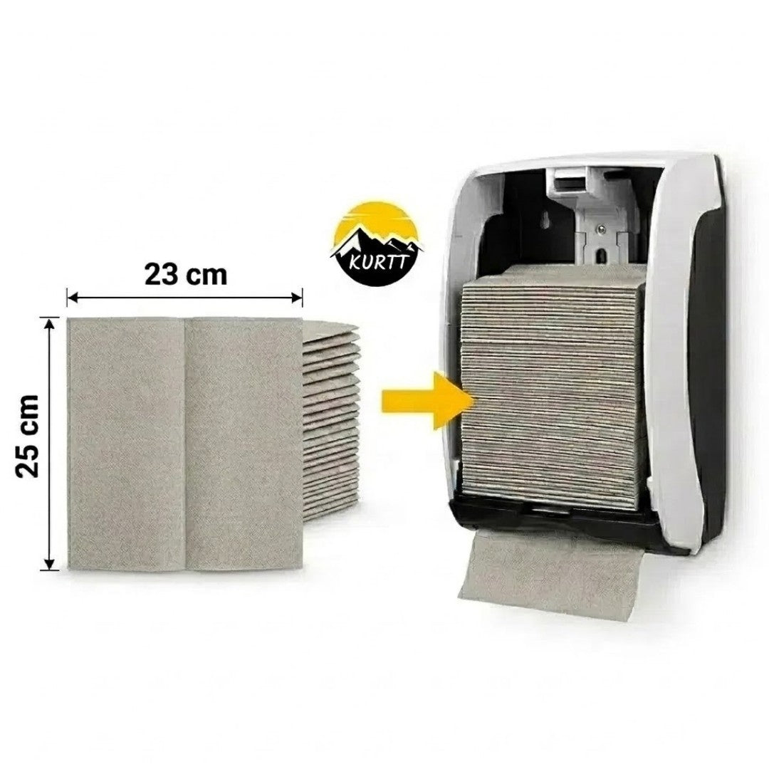 KURTT 10 000x 1 pli (mouchoirs recyclés) serviettes en papier pliées en Z, 25x23 cm - Forte absorption, cellulose, jetables, restauration, restaurant