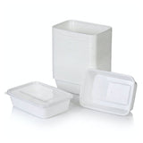 KURTT Boîtes Repas Blanc PP Micro-ondes Congélateur 50/100 pièces Meal Prep