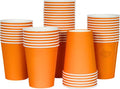 Gobelets Carton Couleur 200ml Orange Rouge Bleu – 100/500/1000 Pièces | Couvercles Éco-Contribution Incluse