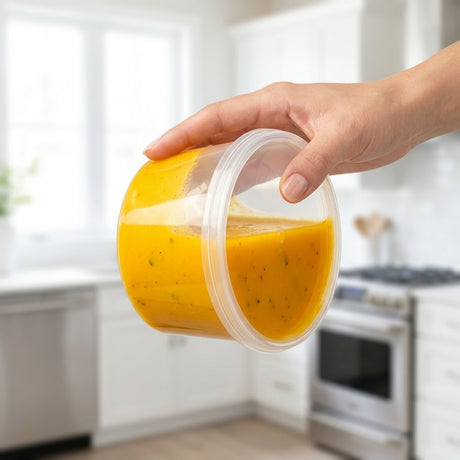 Pots Alimentaires 500ml avec Transparent Couvercle PP Réutilisable – 100 Pièces | Micro-Ondes Congélateur BPA-free