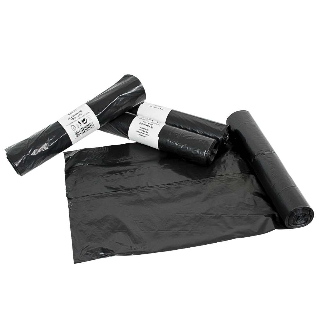 Sacs Poubelle LDPE 60x80cm Gris (60L) – Type 50 En Rouleau | 400 Pièces