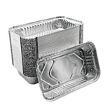 Barquettes Aluminium 650L avec Couvercle 22x13x3,4cm – 100 Pièces | Four Airfryer Barbecue Congélateur